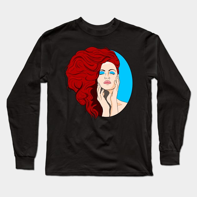 Redhead Woman Long Sleeve T-Shirt by TDANIELSART 